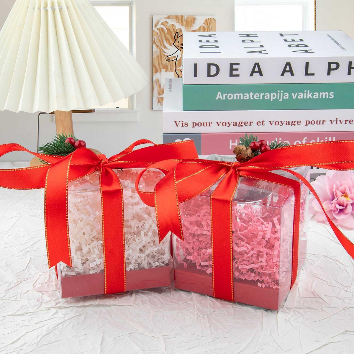 8.5oz Crinkle Paper Filler for Gift Baskets Gift Boxes(Pink)