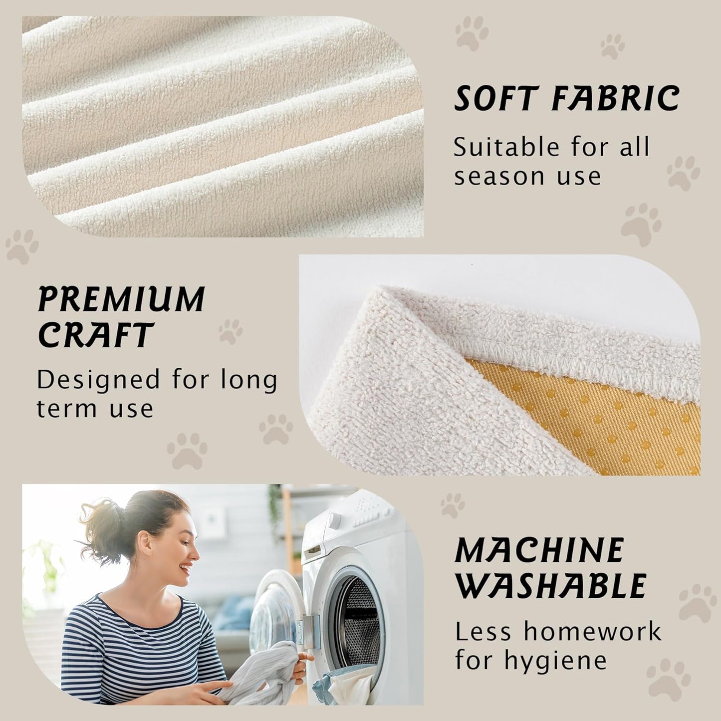 PuTian 100% Waterproof Couch Cover for Dogs - Anti-Scratch Washable Non Slip 2 Cushion Cover Blanket for L Shaped Sectional Recliner Chair Sofa Slipcover for Pet Cats Kids, 71X118 in Creamy