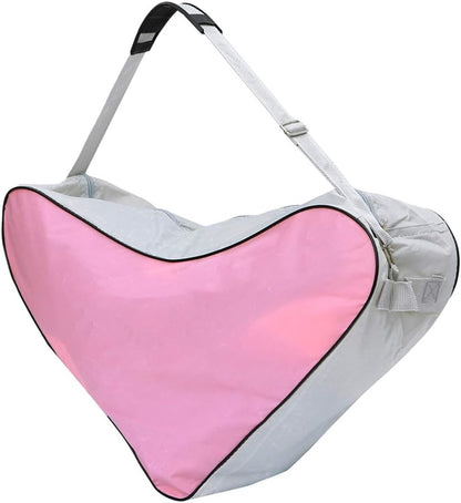 Roller Skate Bag Ice Skating Bag Triangular Tote Skating Triangle Adjustable Shoulder Strap for Roller Skates Inline for Women Girls (Pink)
