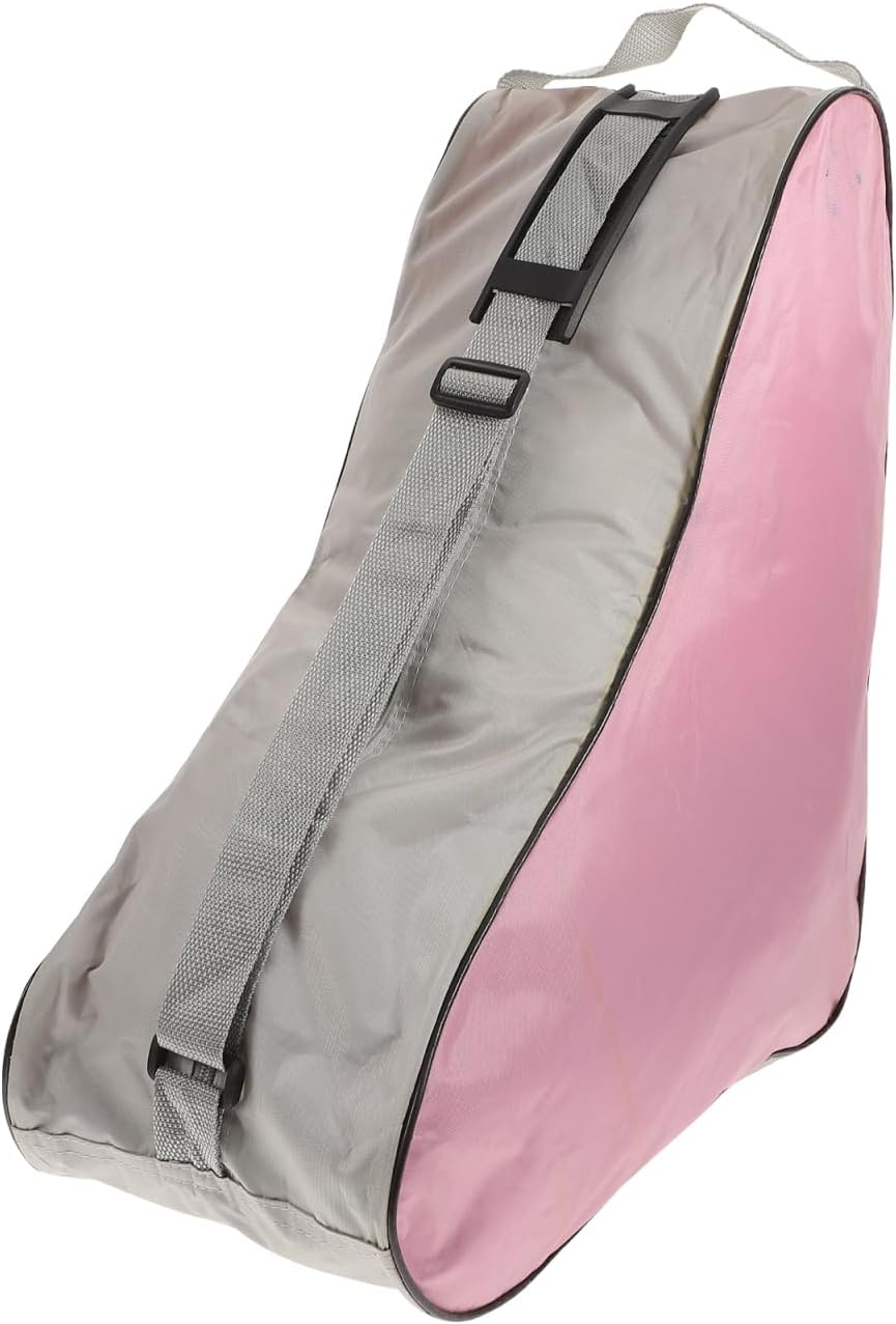 Roller Skate Bag Ice Skating Bag Triangular Tote Skating Triangle Adjustable Shoulder Strap for Roller Skates Inline for Women Girls (Pink)