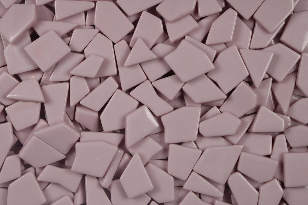 Irregular Glass Mosaic Tiles Bulk 500g Glossy and Iridescent Mosaic Glass Tiles for DIY Projects and Arts and Crafts Solid Colors and Mixes (Glossy Light Pink)