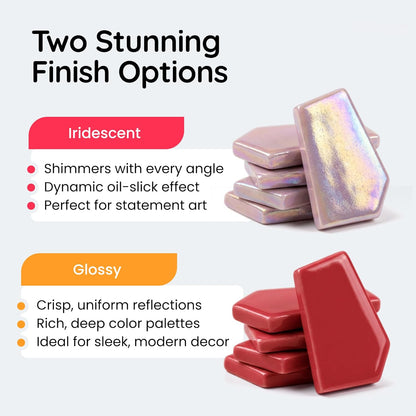 Irregular Glass Mosaic Tiles Bulk 500g Glossy and Iridescent Mosaic Glass Tiles for DIY Projects and Arts and Crafts Solid Colors and Mixes (Glossy Light Pink)