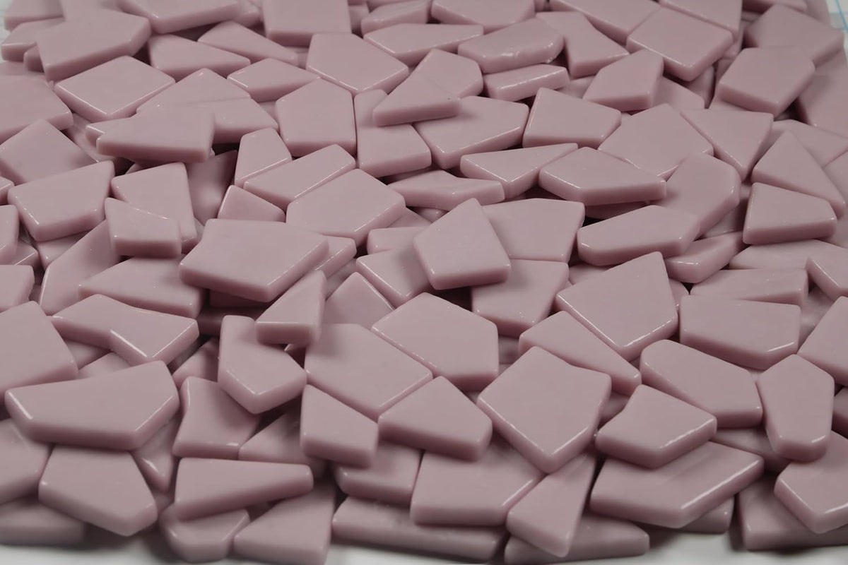Irregular Glass Mosaic Tiles Bulk 500g Glossy and Iridescent Mosaic Glass Tiles for DIY Projects and Arts and Crafts Solid Colors and Mixes (Glossy Light Pink)