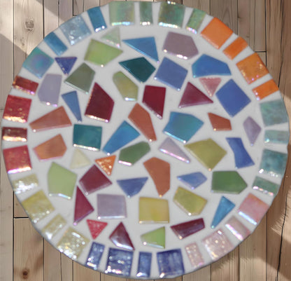 Irregular Glass Mosaic Tiles Bulk 500g Glossy and Iridescent Mosaic Glass Tiles for DIY Projects and Arts and Crafts Solid Colors and Mixes (Glossy Light Pink)