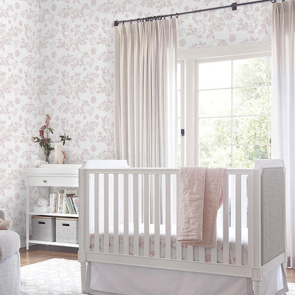 Heroad Boho Peel and Stick Wallpaper Pink Floral Contact Paper 17.3"x78.7" Leaf Wall Paper Removable Self Adhesive Wallpaper for Cabinet Bathroom Waterproof Nursery Decor Vinyl Papel Tapiz para Pared