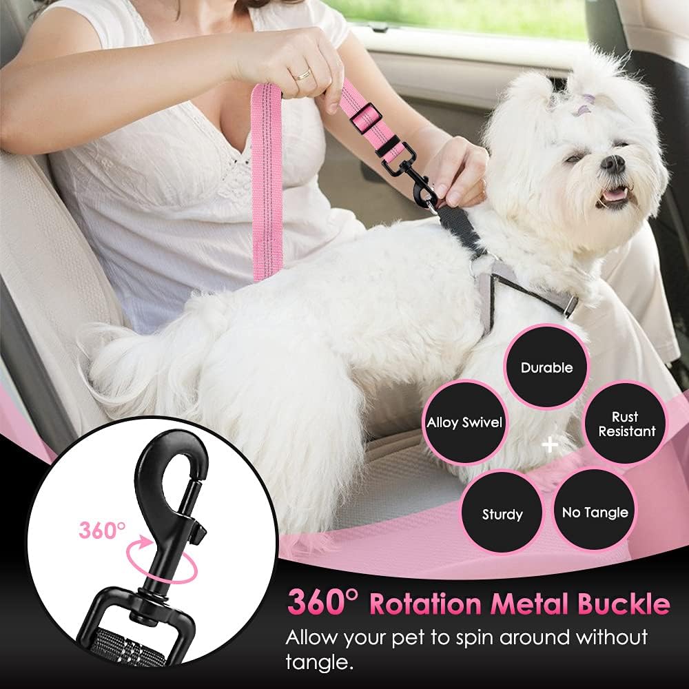 Dog Car Seat Belt, 3 in 1 Latch Bar Attachment Dog Safety Seatbelt