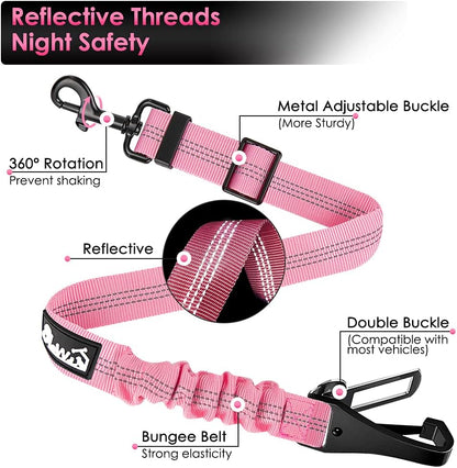 Dog Car Seat Belt, 3 in 1 Latch Bar Attachment Dog Safety Seatbelt