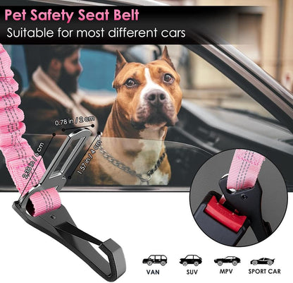 Dog Car Seat Belt, 3 in 1 Latch Bar Attachment Dog Safety Seatbelt