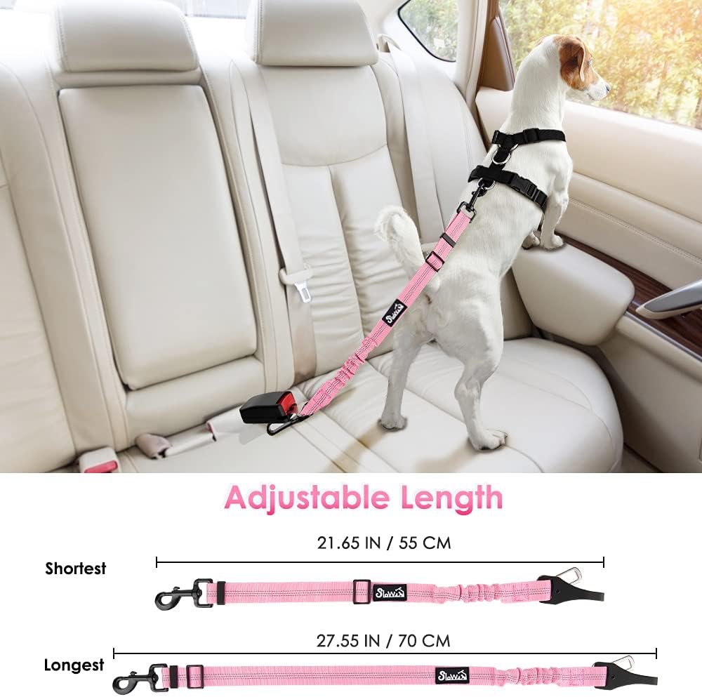 Dog Car Seat Belt, 3 in 1 Latch Bar Attachment Dog Safety Seatbelt
