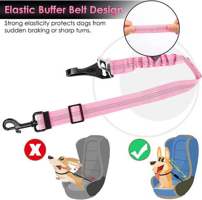 Dog Car Seat Belt, 3 in 1 Latch Bar Attachment Dog Safety Seatbelt