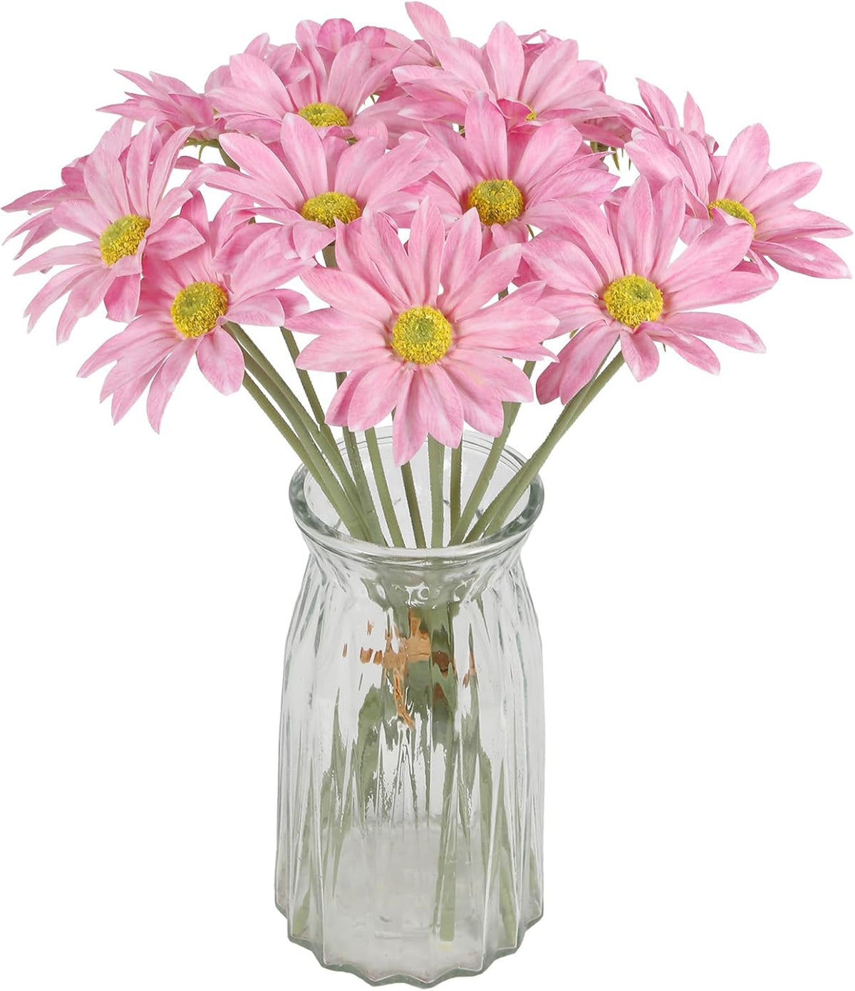 15pcs Daisies Artificial Flowers Faux Pink Daisies Flowers 12" Fake Wildflowers Flower Silk Flowers for Floral Arrangements Wedding Home Garden Decor (Pink)