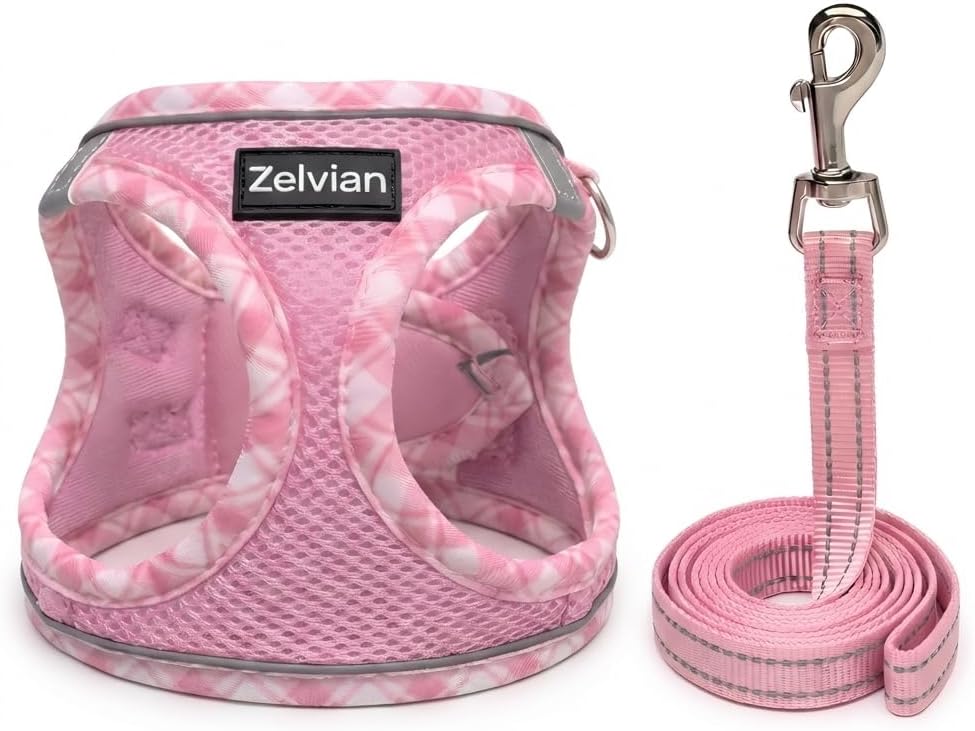 Escape Proof Cat Harness and Leash, Adjustable Vest, Pink, XXS