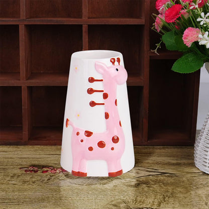 Hamster Water Bottle Small Animal Standing Water Dispenser Ceramic Base Cage Hanging Water Feeding Bottles Auto Dispenser for Hamster Guinea Pig Squirrel Rabbit Hedgehog (Pink)