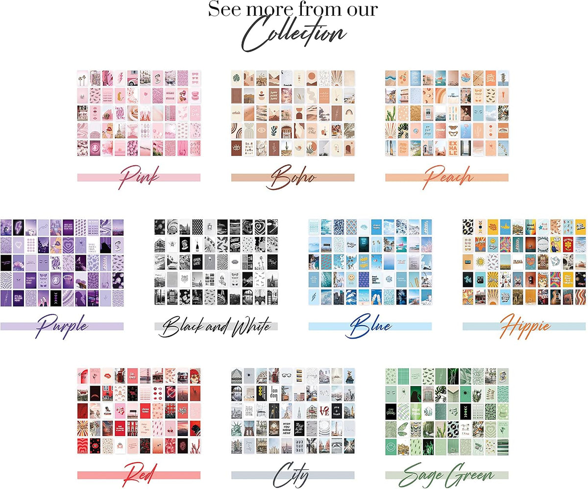 HAUS AND HUES Peach Photo Collage Kit - Aesthetic Wall Decor for Teen Girls (Set of 30)