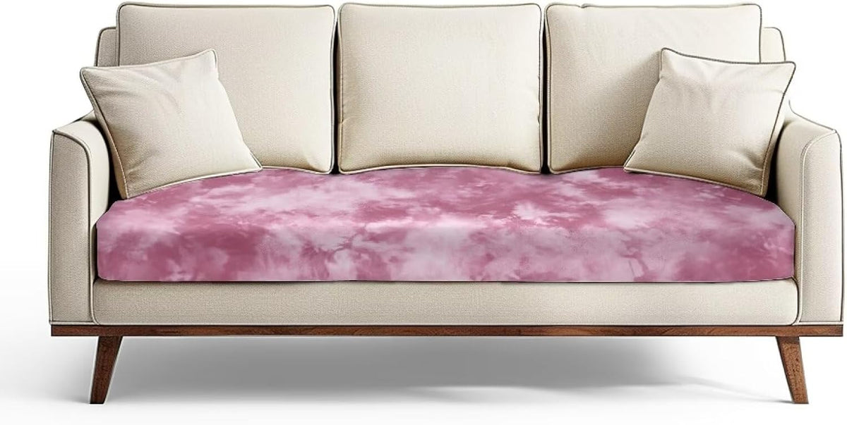 Pink Swoosh Cute Sofa Covers Waterproof and Washable Cushion Couch Covers for Sofa Sofa Cover with Adjustable Strap Soft Stretchy and Washable Elastic Sofa Cover