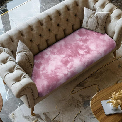 Pink Swoosh Cute Sofa Covers Waterproof and Washable Cushion Couch Covers for Sofa Sofa Cover with Adjustable Strap Soft Stretchy and Washable Elastic Sofa Cover