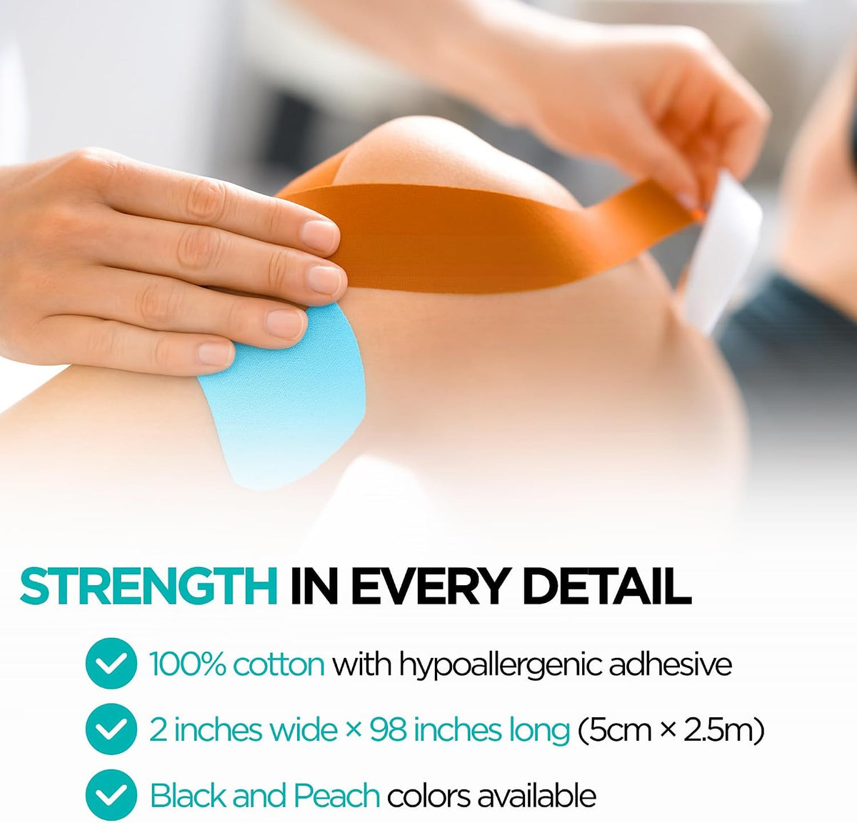 Kinesiology Tape for Nikken KenkoTherm DUK 19148, Peach Sports Roll