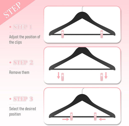 Pink Velvet Hangers Clips, 80 Pack Strong Finger Clips