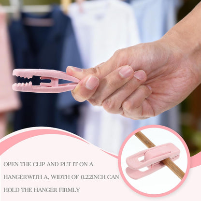 Pink Velvet Hangers Clips, 80 Pack Strong Finger Clips