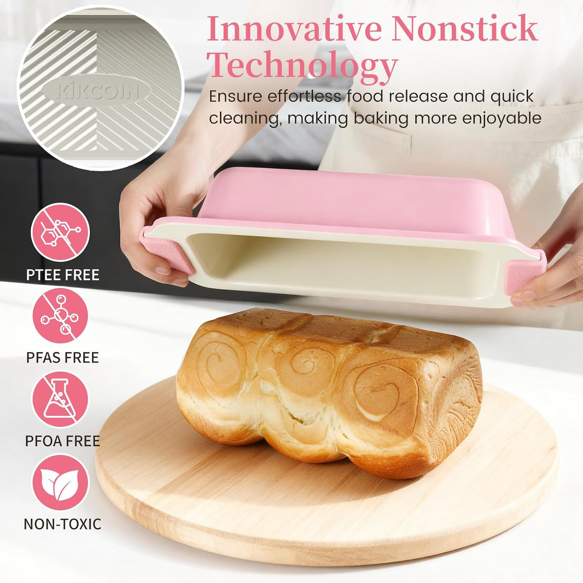 25-Piece Nonstick Baking Pans Set with Large Turkey Roasting Pan, Stackable Bakeware Set, 450°F Oven Safe Baking Sheet Set with Silicone Handles, Carbon Steel Cookie Sheets for Baking, Pink