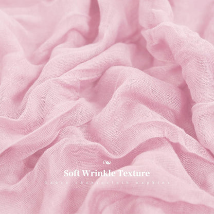 42 Pcs Light Pink Gauze Cheesecloth Napkins, 20 x 20 Inch Wrinkled Rustic Boho Dinner Napkins for Wedding,Dinner,Family Everyday Use/Parties