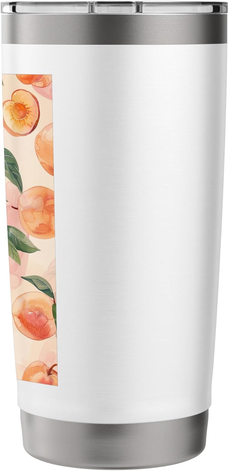 Pattern Art Peach Fruit Pastel Stainless Steel Insulated Tumbler