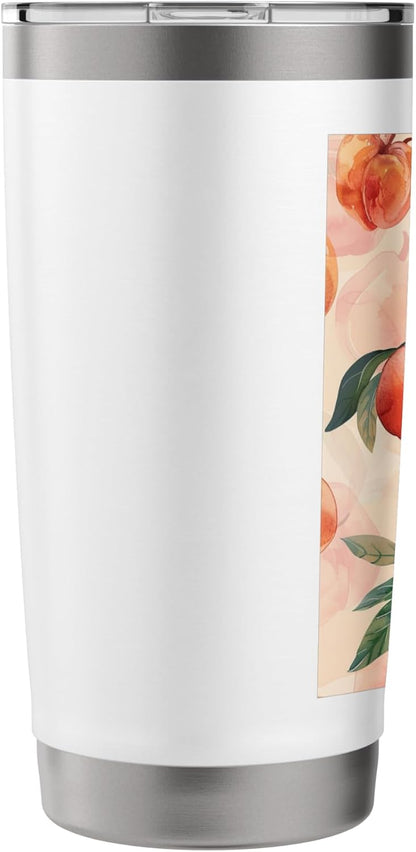 Pattern Art Peach Fruit Pastel Stainless Steel Insulated Tumbler