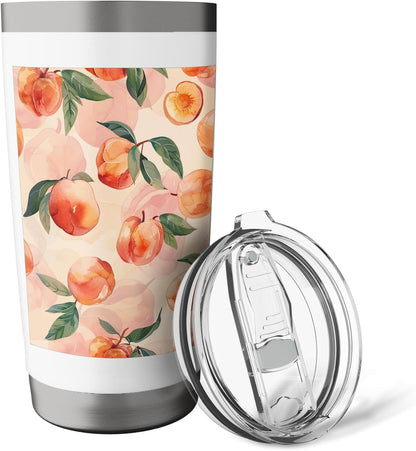 Pattern Art Peach Fruit Pastel Stainless Steel Insulated Tumbler