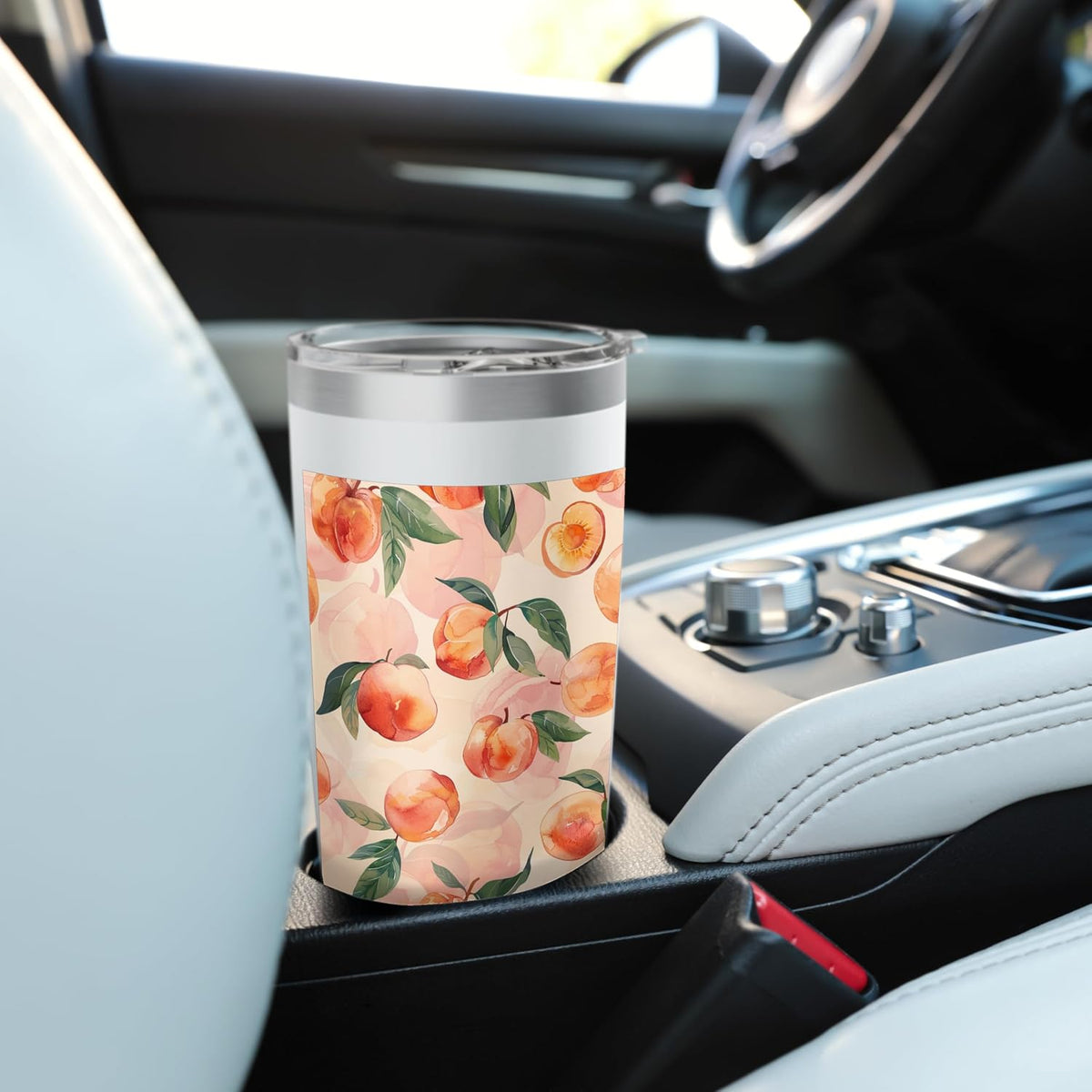 Pattern Art Peach Fruit Pastel Stainless Steel Insulated Tumbler