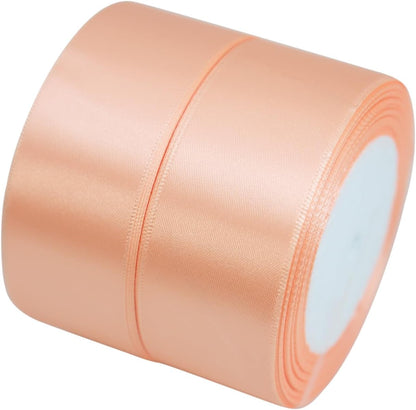 Rose Gold Satin Ribbon 50yd 1-1/2in Rolls for Gift Wrap