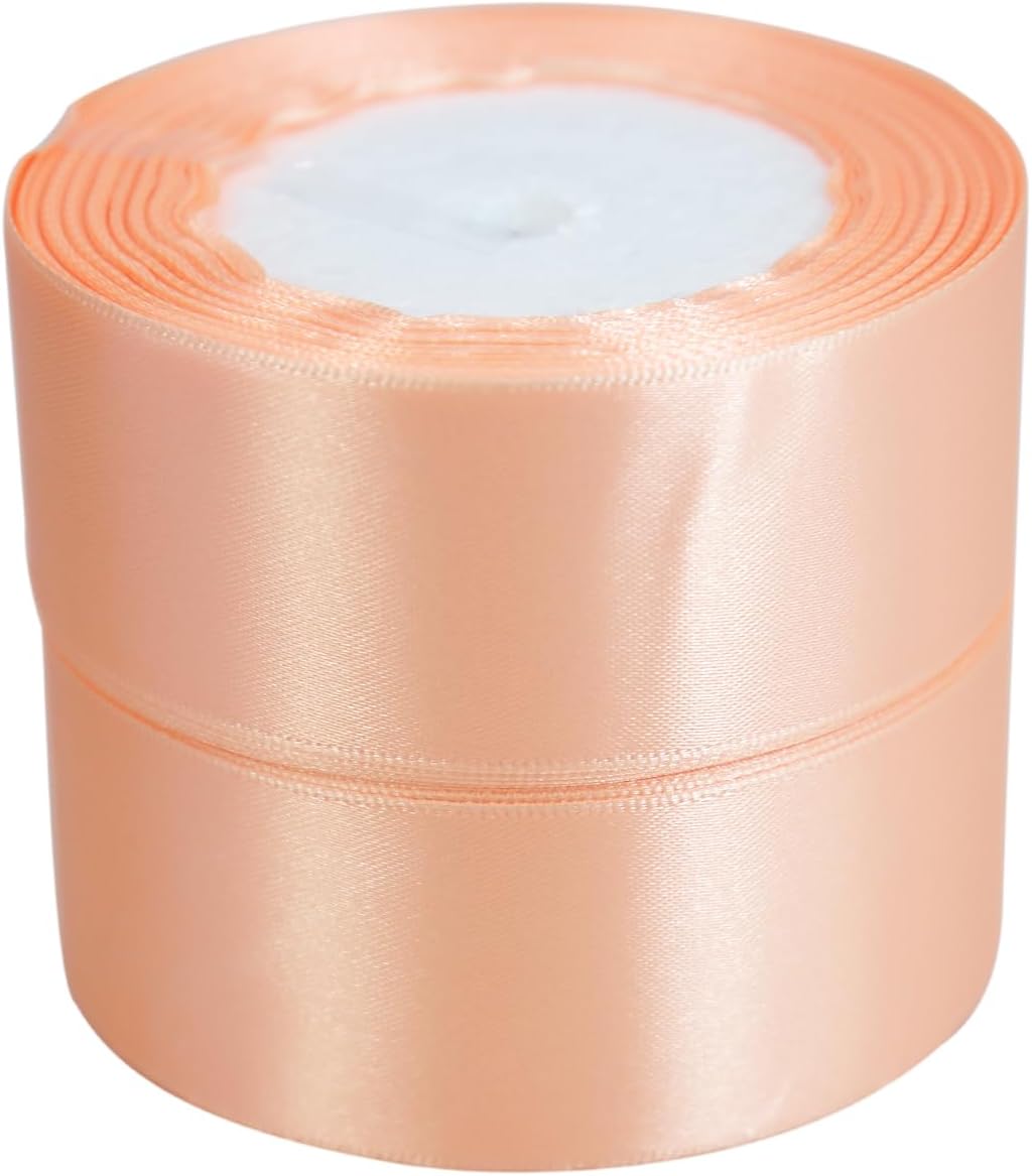 Rose Gold Satin Ribbon 50yd 1-1/2in Rolls for Gift Wrap