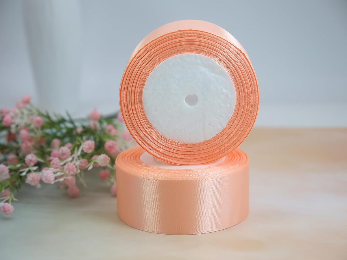 Rose Gold Satin Ribbon 50yd 1-1/2in Rolls for Gift Wrap