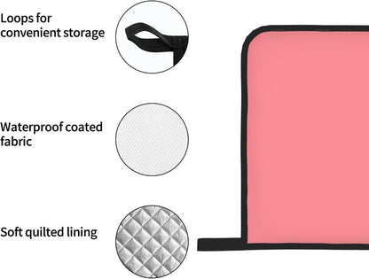 4PCS Oven Mitts and Pot Holders Sets, Solid Light Salmon Pink Oven Mitts Set Heat Resistant Kitchen Microwave Gloves Safe for Baking,Cooking, BBQ