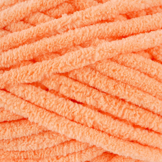 Demi Purl Yarn – Super Bulky 100% Polyester, Soft Plush Chenille Yarn for Knitting & Crochet, Ideal for Blankets, Hats, Scarves & Crafts, Peach Cobbler