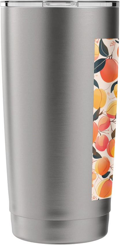 Peach Fruit Pattern Art Stainless Steel Insulated Tumbler