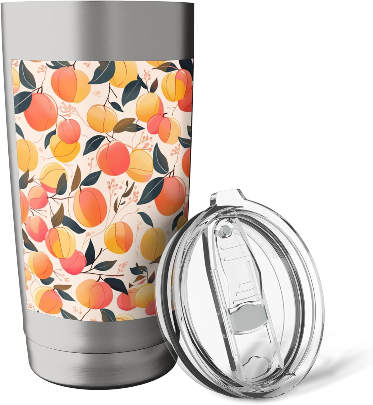 Peach Fruit Pattern Art Stainless Steel Insulated Tumbler
