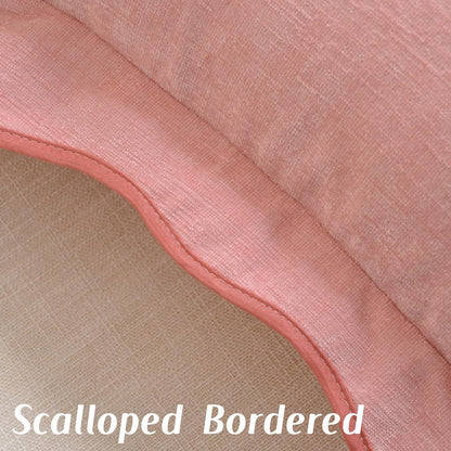 Pack of 2 Chenille Throw Pillow Covers 18x18 Inch, Pink