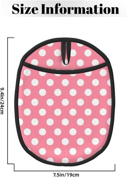 Light Pink Polka Dot Print (a) Pot Holders for Kitchen 1 PC - Heat Resistant Oven Mitts Hot Pads with Pocket, Silicone Pot Holders with Hanging Loop, Non Slip Potholders for Kitchen Baking Cooking