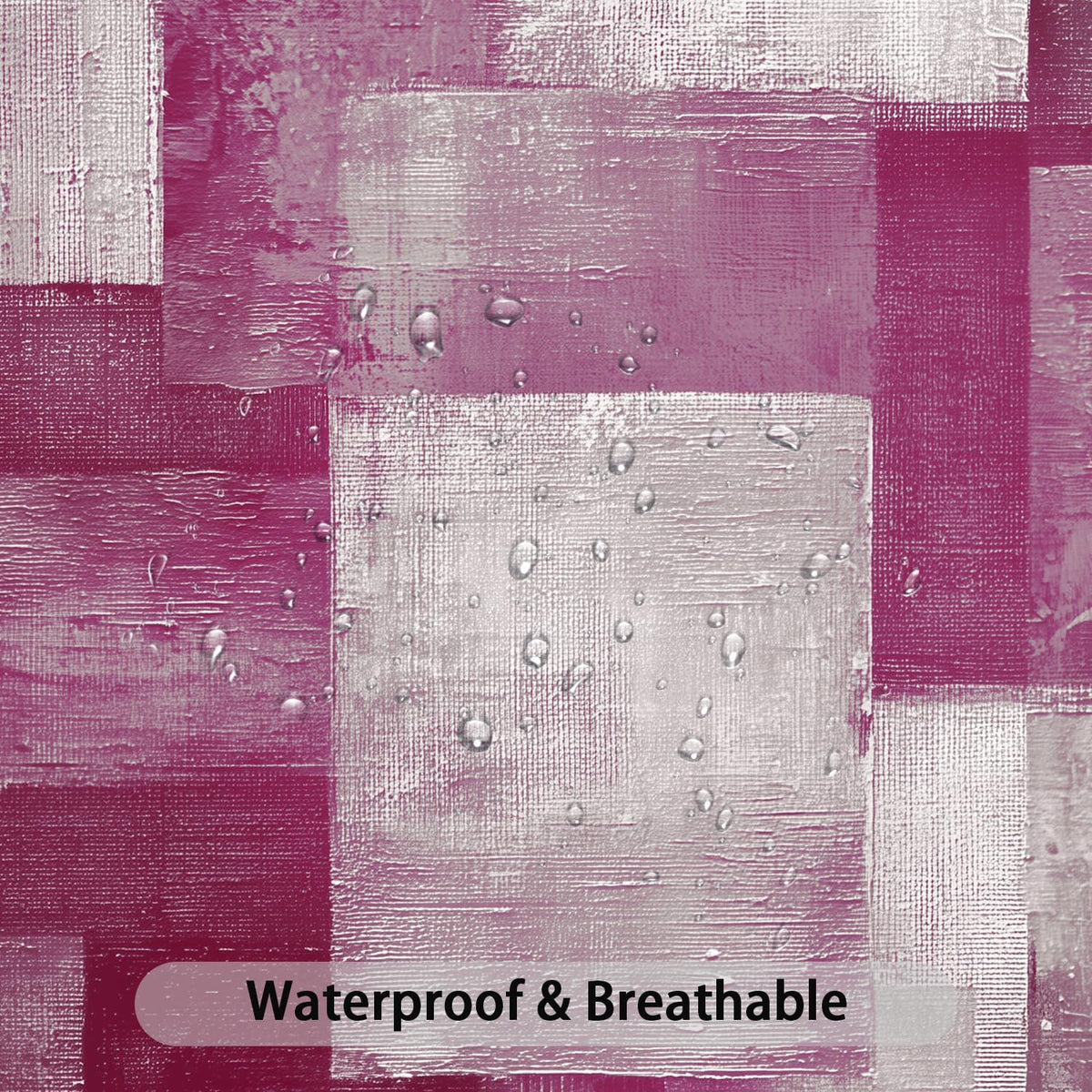 Abstract Red Pink White Shower Curtain for Bathroom, Modern Minimalist Art Bath Curtain Decor Waterproof Fabric with Hooks 72x72 Inches