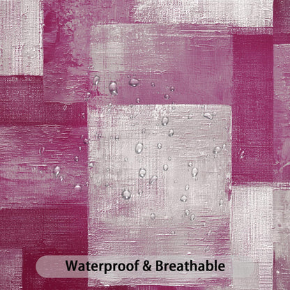 Abstract Red Pink White Shower Curtain for Bathroom, Modern Minimalist Art Bath Curtain Decor Waterproof Fabric with Hooks 72x72 Inches
