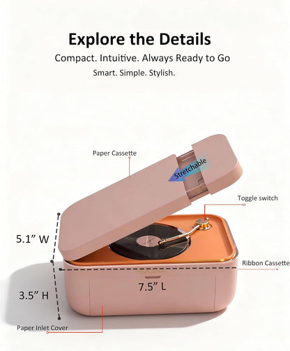 4x6 Photo Printer, Thermal Dye Sublimation WiFi Picture Printer for Phone, Portable Phone Printer with AR Video & 20 Sheets 1 Cartridge, Instant Printing for Home Use, CP6000 Pink