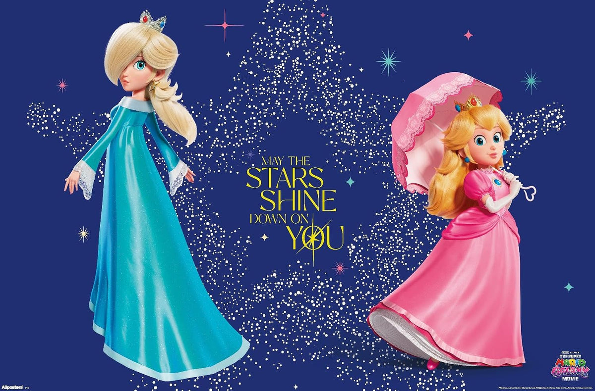 Nintendo The Super Mario Galaxy Movie (2026) - Peach & Rosalina Stars Wall Poster, 34L" x 22.4W", Unframed Version
