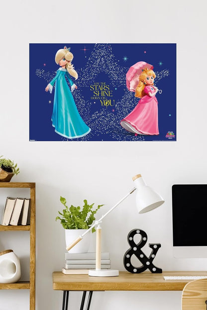 Nintendo The Super Mario Galaxy Movie (2026) - Peach & Rosalina Stars Wall Poster, 34L" x 22.4W", Unframed Version