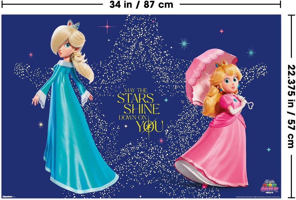 Nintendo The Super Mario Galaxy Movie (2026) - Peach & Rosalina Stars Wall Poster, 34L" x 22.4W", Unframed Version