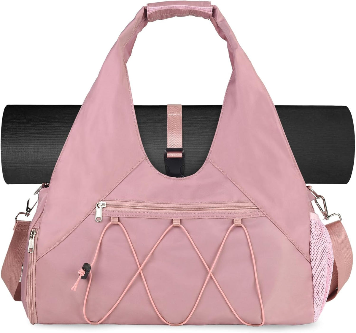 Gym Bag For Women With Yoga Mat Holder, Pink
