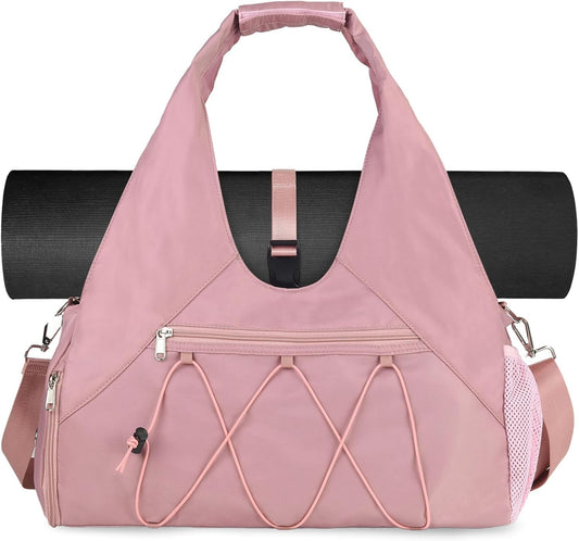 Gym Bag For Women With Yoga Mat Holder, Pink