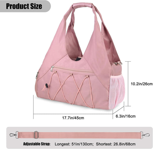 Gym Bag For Women With Yoga Mat Holder, Pink
