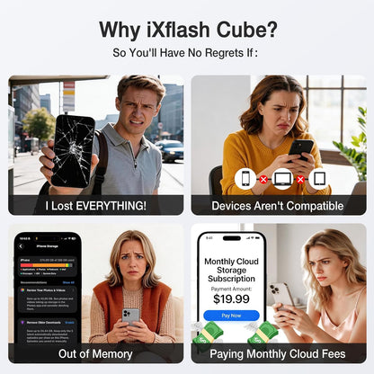 iXflash Cube 512GB USB Flash Drive for iPhone/iPad/Android, Auto Photo Backup While Fast Charging, Apple MFi USB C 3.2 Data Cube Photo Stick Backup Drive, External Hard Drive w/Free APP Pink
