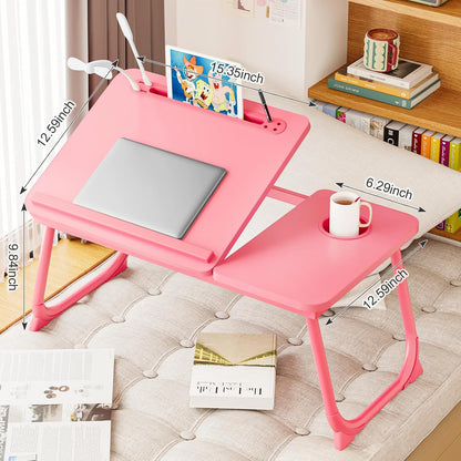 Laptop Desk for Bed, Adjustable Laptop Stand with 5 Different Angles