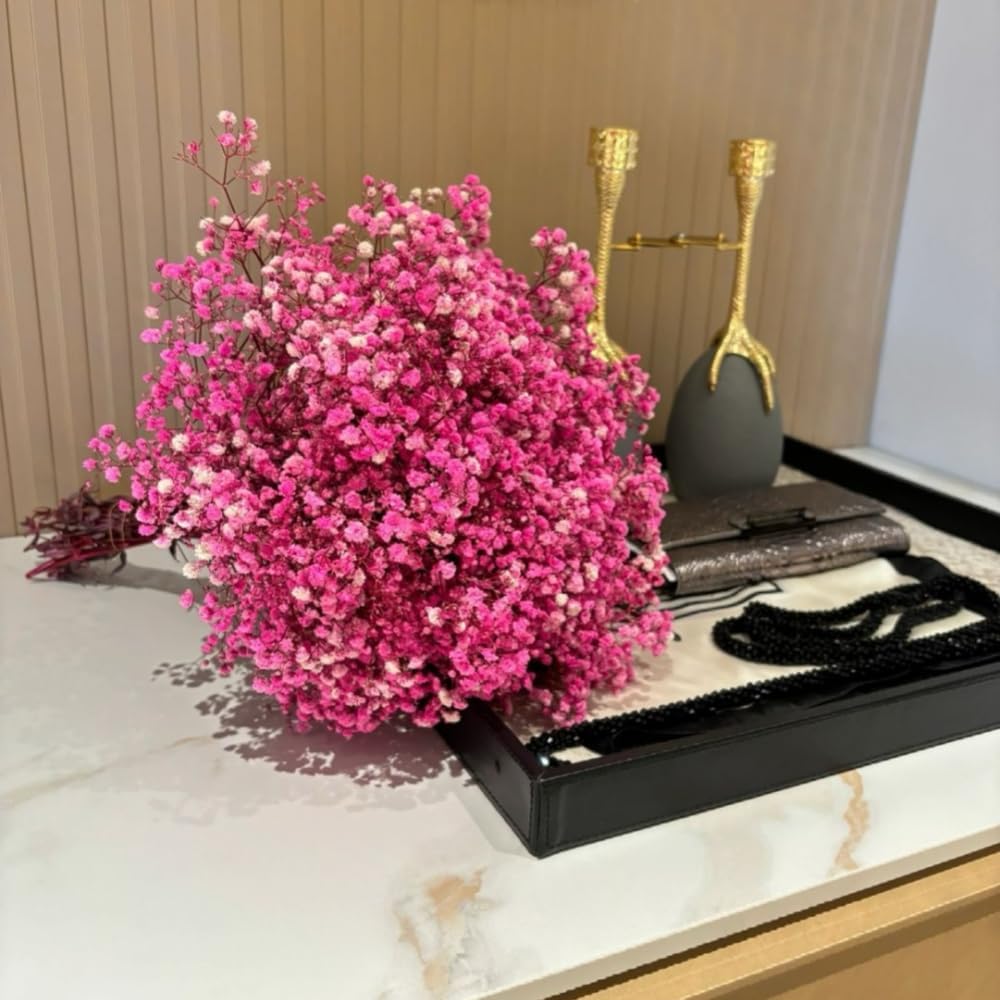 4700+ Mini Dried Babys Breath Flowers Bulk, Bright Pink